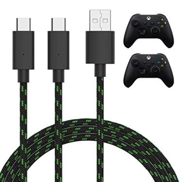 Imagem de TalkWorks Dual Controller Charger Cord for Xbox Series X/Series S - 10 ft Nylon Braided USB C Charging Cable - Charges 2 Controllers/Devices