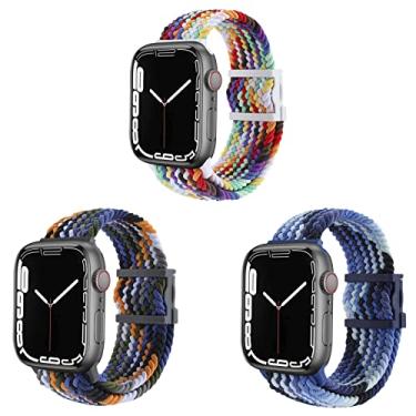 Imagem de 3 braceletes de substituição para smartwatches Adequado para Apple Watch Series 3/4/5/6/7/8 relógio esportivo inteligente (Colorido 1+Colorido 2+Colorido 3)