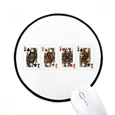 Imagem de DIYthinker Tapete de mouse Heart Spade Diamond Club Q padrão desktop escritório tapete redondo para computador