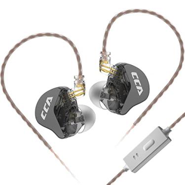 Imagem de erjigo Fones de ouvido intra-auriculares com fio CCA CRA som dinâmico cristalino, ajuste ergonômico confortável, driver dinâmico de 10 mm, isolamento de ruído, som acionado por graves (com microfone,