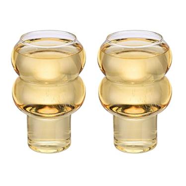 Imagem de MANMAOHE Conjunto de 2 taças de coquetel criativas de 530 ml taças de vinho sem haste taças de uísque de cristal taças de margarita copos de vidro transparente para vinho, água, café, suco