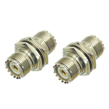 Imagem de Adaptador reto, 2 peças de porca fêmea UHF da bestkong para conector fêmea SO239 com painel de porca