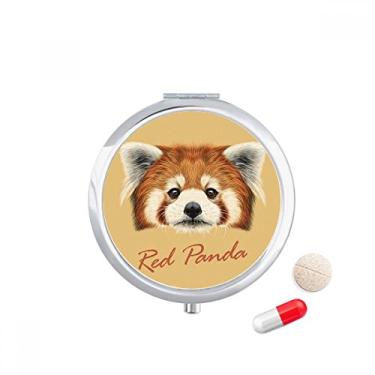 Imagem de Porta-comprimidos de animais panda vermelho selvagem castanha caixa de armazenamento de medicamentos dispensador de recipiente
