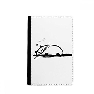 Imagem de Porta-passaporte para gato pesado encaracolado linha sorriso Notecase Burse capa carteira porta-cartões