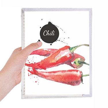 Imagem de Caderno de folhas soltas e saudáveis para aquarela Chili Vegetable Tasty Healthy Journal Stationery