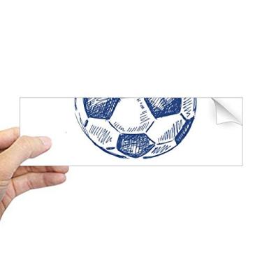 Imagem de DIYthinker Adesivo simples de desenho animado futebol azul retangular para-choque adesivo para janela notebook