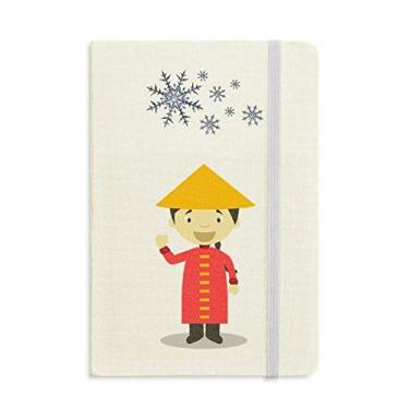 Imagem de Vestido longo vermelho com desenho da China caderno grosso flocos de neve inverno