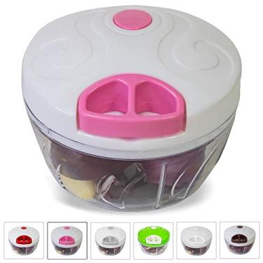 Imagem de Processador Triturador Manual 3 Laminas Moedor Alho 550 ml Cor:Rosa (UT)