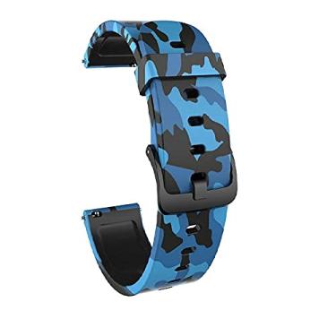 Imagem de Pulseiras NSmart compatível com Garmin Forerunner 245/645 Music/Vivomove/Vivomove HR and Active 3 - Nandos-Store (Azul camuflada)