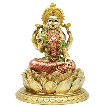 Imagem de Estátua do Senhor da Deusa Hindu Laxmi - Estátua de Lakshmi Escultura de Deus Hindu Deus Indiano Escritório em Casa Templo Mandir Puja Itens Estatueta Ídolo da Índia Murti Pooja Decor Diwali Presentes Yoga Ornamento do Santuário do Altar Zen