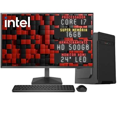 Imagem de Computador Completo 3green Desktop Intel Core i7 16GB Monitor 24" Full HD HDMI HD 500GB Windows 10 3D-161