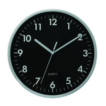 Imagem de Relógio de Parede Analógico Clássico Preto e Prata 25cm - Yangzi