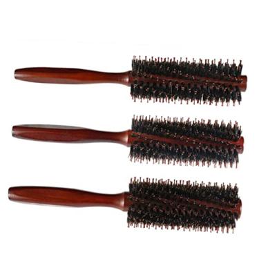 Imagem de FOMIYES secador para cabelos cacheados escova de cabelo de barril redondo pentes redondos para mulheres escova de cabelo pente redondo volta escovar escova redonda Senhorita De madeira