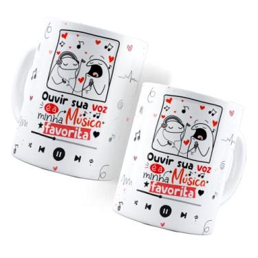 Imagem de Caneca Dia dos Namorados Ouvir sua voz é a minha musica favorita flork