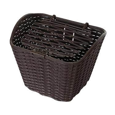 Imagem de Fancyes Cesta de bicicleta multiuso com capa, de plástico elétrica pendurada na frente da guiador para acessórios de bicicleta de acampamento, Cáqui