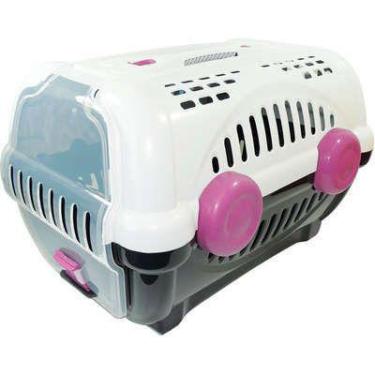 Imagem de Caixa De Transporte Furacão Pet Luxo Branco Com Rosa - Nº1 - Furacao P