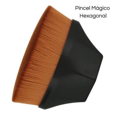 Imagem de Pincel Mágico Hexagonal Maquiagem Base Blush Pó Cerda Macia