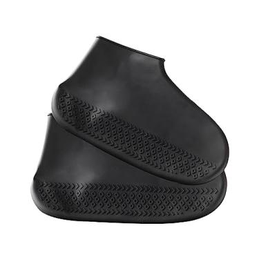 Imagem de Capa de de silicone à prova d'água, capa de de chuva de galochas galochas reutilizáveis antiderrapante capa de bota de silicone, eu preto