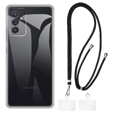 Imagem de Shantime Capa para Samsung Galaxy A82 + cordões universais para celular, pescoço/alça macia de silicone TPU capa protetora para Samsung Galaxy Quantum 2 (6,7 polegadas)