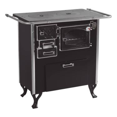 Imagem de Fogão A Lenha C Forninho Direito Preto Fornos Pinhal N1