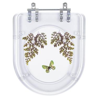 Imagem de Assento Sanitário Tampa de Vaso Vogue Plus Transparente Decorado