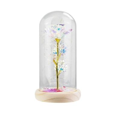 Imagem de Luminária Cilíndrica Rosa/Vermelha/Branca 22cm - Luz Baixa