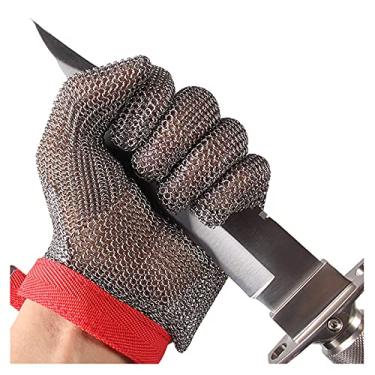 Imagem de Luvas Resistentes a Corte Luvas de cozinha resistentes a cortes, proteção de corte de cor de 5 níveis, luvas de trabalho de segurança de fio de aço 304, 3 tamanhos (Color : 2 pcs, Size : Medium)