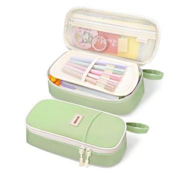 Imagem de Estojo de lápis SUNEE, lindo tecido verde para meninas adolescentes e adultas