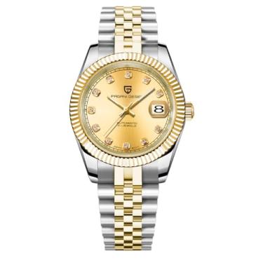 Imagem de Pagani Design Relógio masculino automático movimento japonês caixa de aço inoxidável safira cristal mostrador 21 pedras ouro relógio luxuoso PD 1645, Diamante de ouro, Relógio de pulso masculino