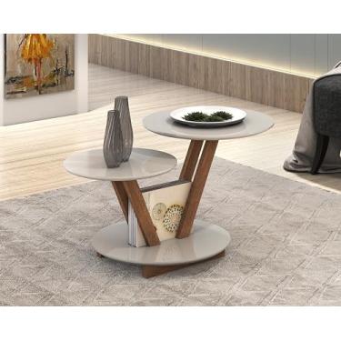 Imagem de D+MOB Mesa De Centro Laguna Redonda Tampo Duplo Decorativa Retro Off