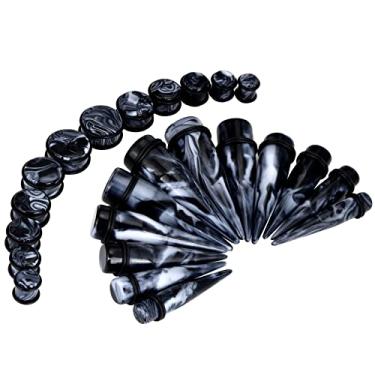 Imagem de Qmcandy Kit de alongamento de orelha 00G-20 mm 24-36 peças Kit de alargador de acrílico grande conjunto espiral de alargador de alargador de acrílico, Acrílico, Zircônia cúbica