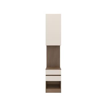 Imagem de Armário Modulado de Lateral Bartira Lugano com 1 Porta 2 Gavetas 2 Prateleiras Casal – Avelã/Capuccino