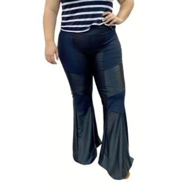 Imagem de Calça Flare com Recortes Plus Size - Cirre Preto - G2-Feminino