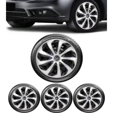 Imagem de Jogo 4 Calotas Esportivas Preto/Prata Velox aro 14 HOND Fit City Civic