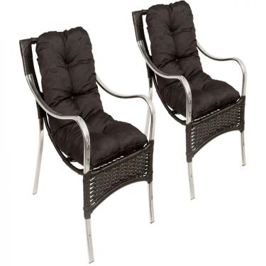 Imagem de Jogo com 02 Poltronas Guanabara Em Alumínio Para Varanda E Piscina Trama