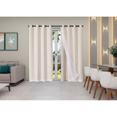 Imagem de Cortina Classic 2,80 X 2,30 Sala Quarto Janela Cozinha Cáqui