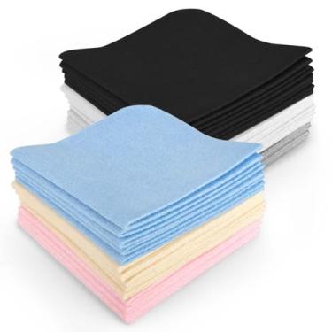 Imagem de CONLI Pacote com 30 panos de limpeza de microfibra para óculos 13 x 13 cm/5" x 5" pano de limpeza de vidro de camurça de luxo limpador de óculos para limpeza de lentes de vidro suave e sem fiapos