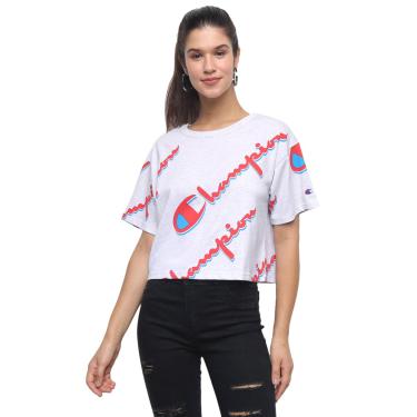 Imagem de Camiseta Cropped Champion Logo Aop Full Print Feminina-Feminino