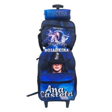 Imagem de Kit Mochila Rodinha ANA CASTELA Com Estojo E Lancheira Infantil - DeCa
