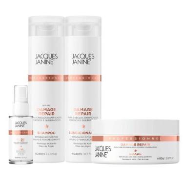 Imagem de Kit Jacques Janine Damage Repair Shampoo Condicionador 240ml Máscara 8