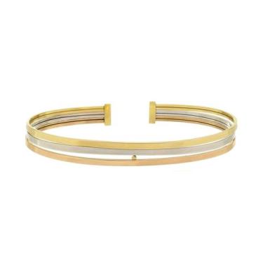 Imagem de Bracelete De Ouro 18k Feminina Pulseira Tricolor - DR Joias
