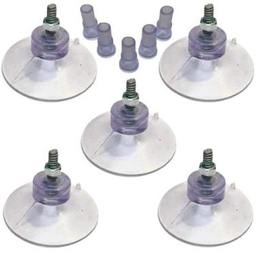 Imagem de Kit 5 Ventosas De 40Mm (4 Cm) Pvc C/Parafuso,Porca E Selante - H Plást