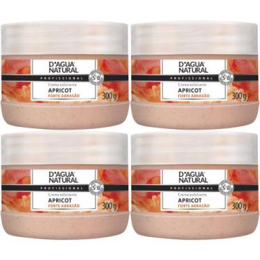 Imagem de 4 Cremes Esfoliante Forte Abrasão Apricot 300g Dágua Natural - D'Água 