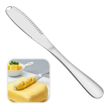 Imagem de Faca Espátula Manteiga Patê Requeijão Geléia Em Aço Inox Cor Cromada -
