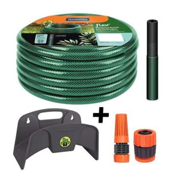 Imagem de Kit Mangueira 1/2 Flex 10 Metros Tramontina com Suporte