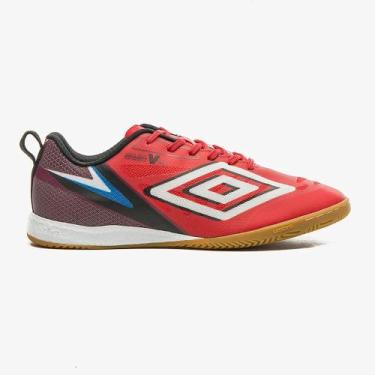 Imagem de Chuteira Futsal Umbro Sala V Bump Pro Unissex - Preto+Vermelho, 38