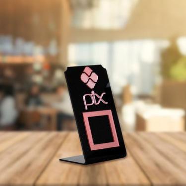 Imagem de Placa Pix Para Pagamento QR Code Em Acrílico - LM Balcoes,  Preto com 