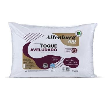 Imagem de Travesseiro Toque Aveludado 50cm x 70cm Branco Altenburg