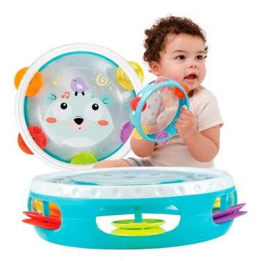 Imagem de Brinquedo Infantil Musical Meu Primeiro Pandeiro 13607 Buba, Azul