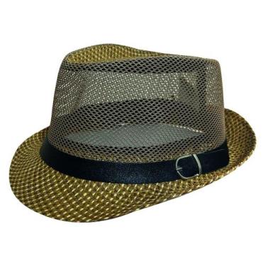 Imagem de Chapéu Panamá Pagodeiro Unissex Aba Curta Respirável Furado Elegante c
